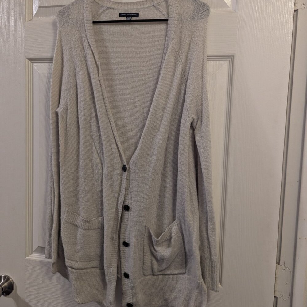 Size Medium - American Eagle - Soft Cream Button-Up Cardigan